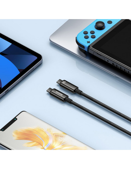 
Pintinis USB-C kabelis 480Mb/ s 240W Volframo aukso spalvos 3m juodas
