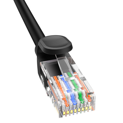 
Ethernet Cat 5 RJ-45 1000Mb/ s susuktos poros tinklo kabelis, 8 m, juodas
