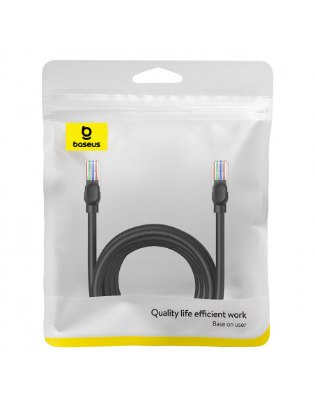 
Ethernet Cat 5 RJ-45 1000Mb/ s susuktos poros tinklo kabelis, 8 m, juodas
