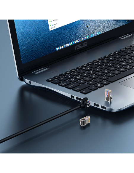 
Ethernet Cat 5 RJ-45 1000Mb/ s susuktos poros tinklo kabelis, 8 m, juodas
