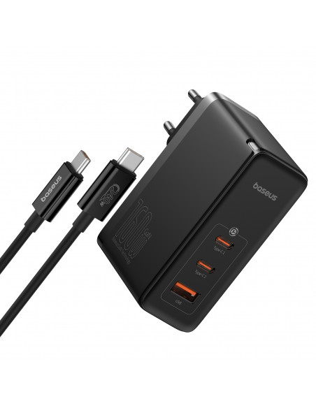 
PRO 160W GaN GaN5 sieninis įkroviklis, 2x USB-C / USB-A + USB-C laidas, juodas

