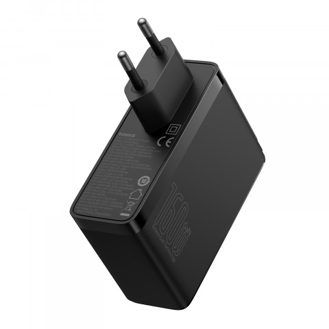 
PRO 160W GaN GaN5 sieninis įkroviklis, 2x USB-C / USB-A + USB-C laidas, juodas
