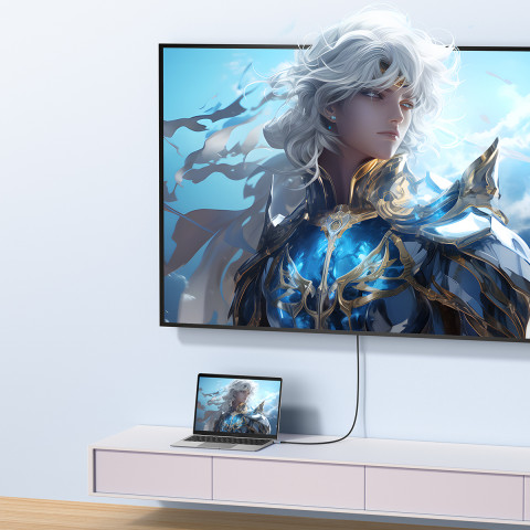 
Vienkryptis USB-C į DisplayPort 1.4 HD 8K 60Hz kabelis 1,5 m, juodas
