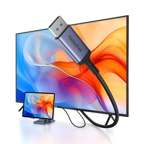 
Vienkryptis USB-C į DisplayPort 1.4 HD 8K 60Hz kabelis 1,5 m, juodas
