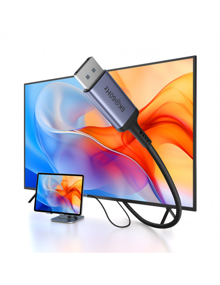 
Vienkryptis USB-C į DisplayPort 1.4 HD 8K 60Hz kabelis 1,5 m, juodas
