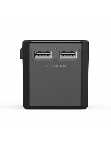 
Universalus kelioninis įkroviklis 2x USB-C 2x USB-A PD 45W JAV ES JK AU kištukai juodi

