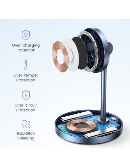 
2 viename 20 W įkrovimo stotelė ir „MagSafe Qi USB-C“ magnetinis pagrindas, juodas
