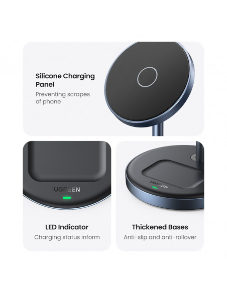 
2 viename 20 W įkrovimo stotelė ir „MagSafe Qi USB-C“ magnetinis pagrindas, juodas
