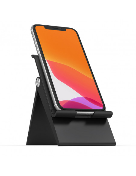 
Sulankstomas telefono ir planšetinio kompiuterio laikiklis su reguliuojamu aukščiu, juodas
