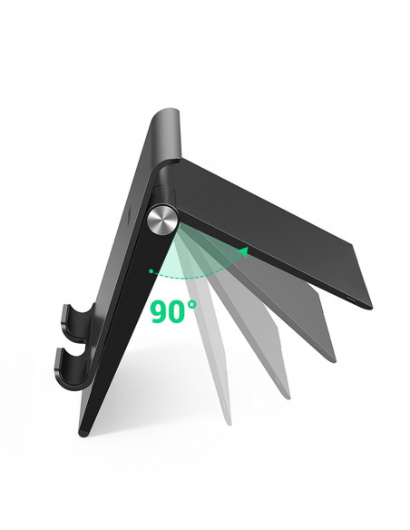 
Sulankstomas telefono ir planšetinio kompiuterio laikiklis su reguliuojamu aukščiu, juodas
