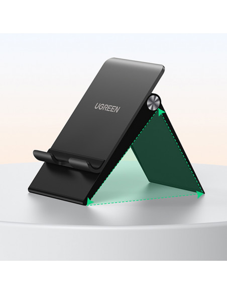 
Sulankstomas telefono ir planšetinio kompiuterio laikiklis su reguliuojamu aukščiu, juodas
