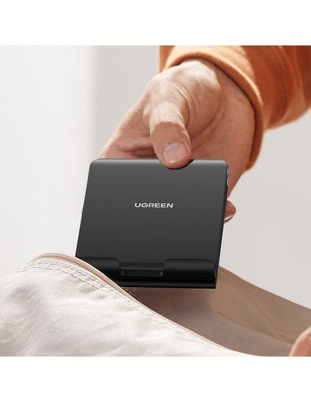 
Sulankstomas telefono ir planšetinio kompiuterio laikiklis su reguliuojamu aukščiu, juodas
