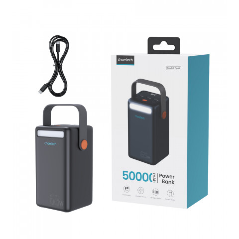 
Mini nešiojamas įkroviklis 50000mAh USB-A USB-C microUSB 65W juodas
