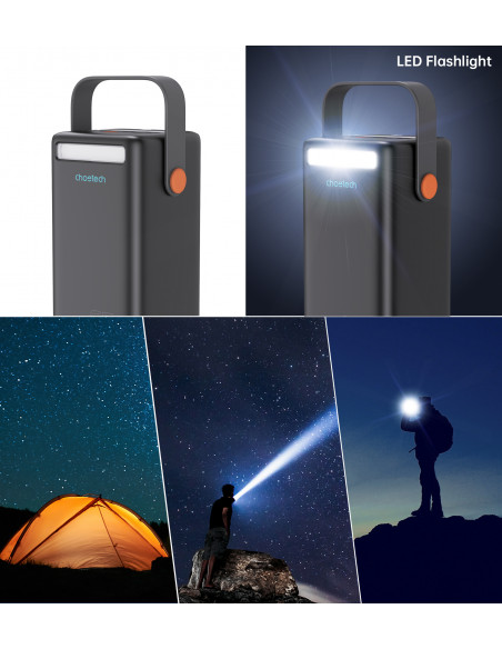 
Mini nešiojamas įkroviklis 50000mAh USB-A USB-C microUSB 65W juodas
