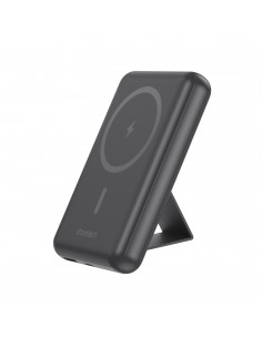 
Belaidis nešiojamasis akumuliatorius 10000mAh, „MagSafe“ USB-A ir USB-C, su stovo funkcija, juodas
