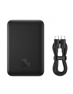 
Mini nešiojamas įkroviklis 10000mAh su indukciniu įkrovimu, „MagSafe 15W PD QC 20W“, juodas
