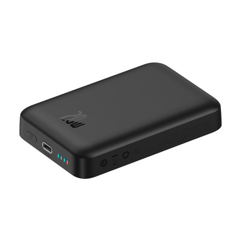 
Mini nešiojamas įkroviklis 10000mAh su indukciniu įkrovimu, „MagSafe 15W PD QC 20W“, juodas

