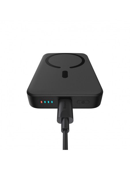 
Mini nešiojamas įkroviklis 10000mAh su indukciniu įkrovimu, „MagSafe 15W PD QC 20W“, juodas
