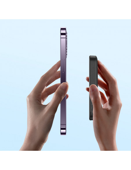 
Mini nešiojamas įkroviklis 10000mAh su indukciniu įkrovimu, „MagSafe 15W PD QC 20W“, juodas
