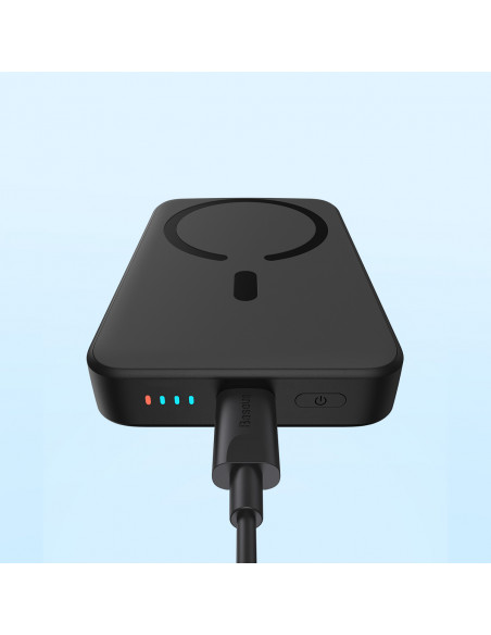 
Mini nešiojamas įkroviklis 10000mAh su indukciniu įkrovimu, „MagSafe 15W PD QC 20W“, juodas
