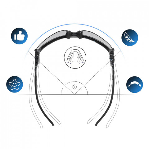 
Poliarizuoti dviratininko akiniai su UV 400 filtru, juodi
