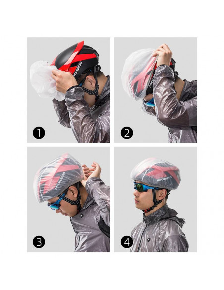 
Žalias dviračio šalmo uždangalas nuo lietaus
