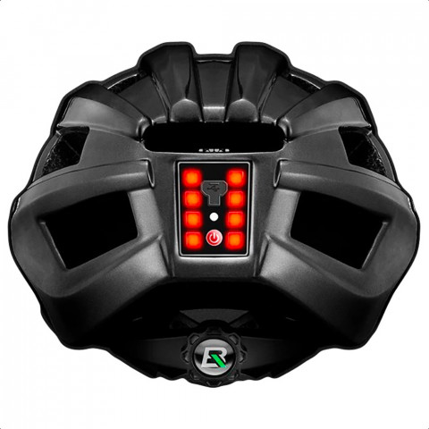 
MTB dviračio šalmas su įmontuotais USB šviesos diodais, raudonai šviesiai pilkas
