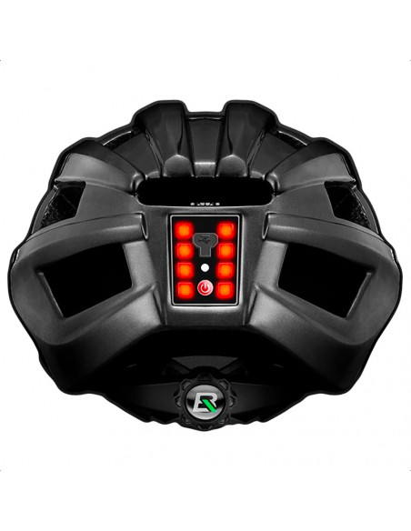 
MTB dviračio šalmas su įmontuotais USB šviesos diodais, raudonai šviesiai pilkas
