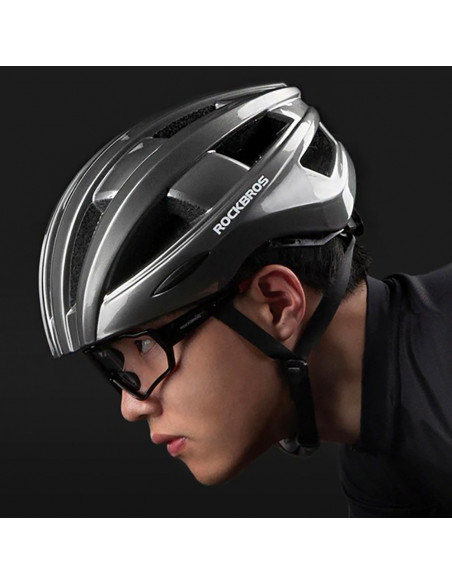 
MTB dviračio šalmas su įmontuotais USB šviesos diodais, raudonai šviesiai pilkas
