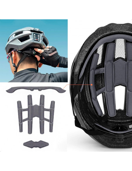 
MTB dviračio šalmas su įmontuotais USB šviesos diodais, raudonai šviesiai pilkas
