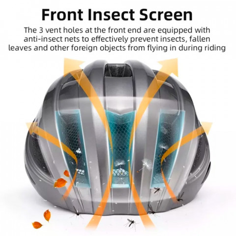 
MTB dviračio šalmas su įmontuotais USB LED žibintais, raudonas, juodas
