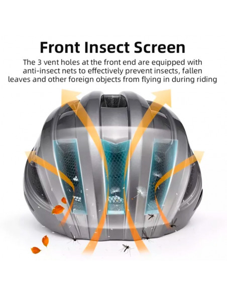 
MTB dviračio šalmas su įmontuotais USB LED žibintais, raudonas, juodas
