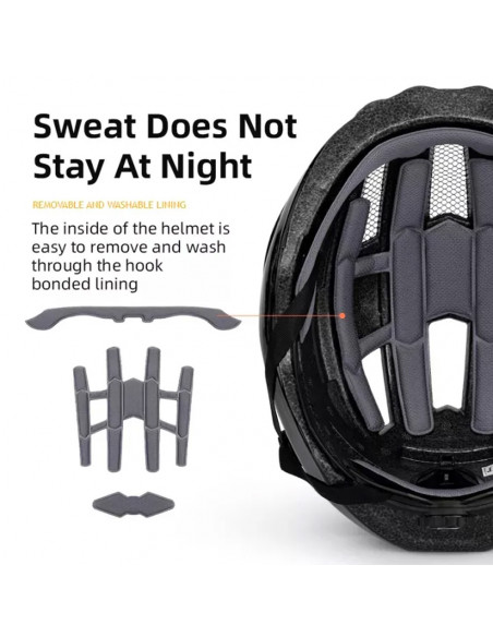 
MTB dviračio šalmas su įmontuotais USB LED žibintais, raudonas, juodas
