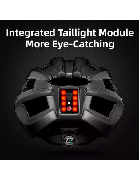 
MTB dviračio šalmas su įmontuotais USB LED žibintais, raudonas, juodas
