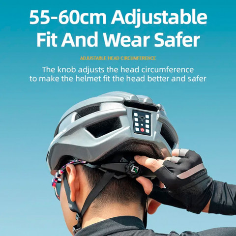 
MTB dviračio šalmas su įmontuotais USB LED žibintais, raudonas, juodas
