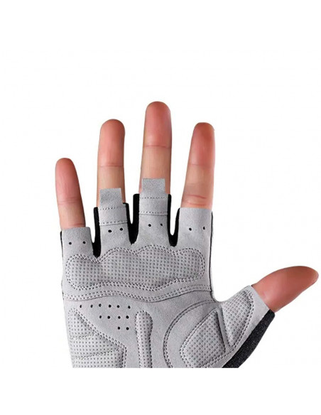 
Bepirštės dviratininko pirštinės su greito atsegimo funkcija, pilkos, XL dydžio
