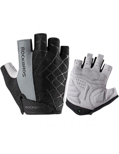 
Bepirštės dviračių pirštinės su greito atsegimo funkcija, L dydis, pilkos
