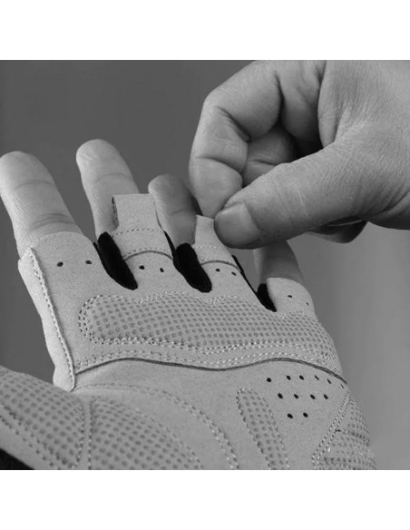 
Dviratininko pirštinės be pirštų, greito atsegimo, M dydis, pilkos
