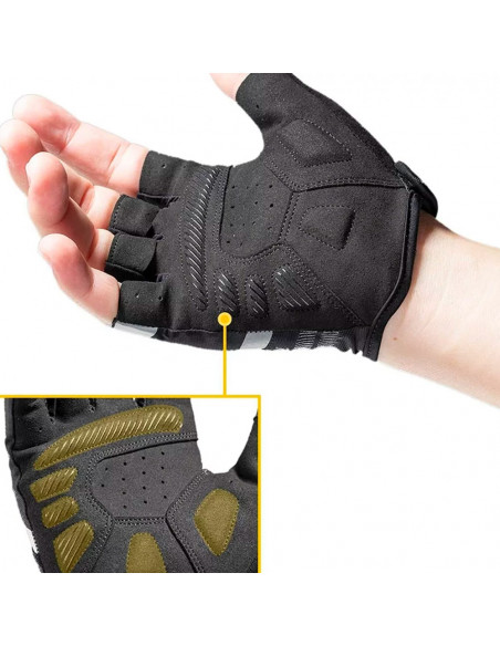 
Neslystančios dviračių pirštinės be pirštų, XL dydžio, juodos
