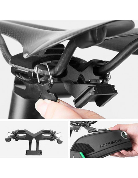 
Dviračio krepšys telefonui ir įrankiams po balneliu su greito atsegimo funkcija, juodas
