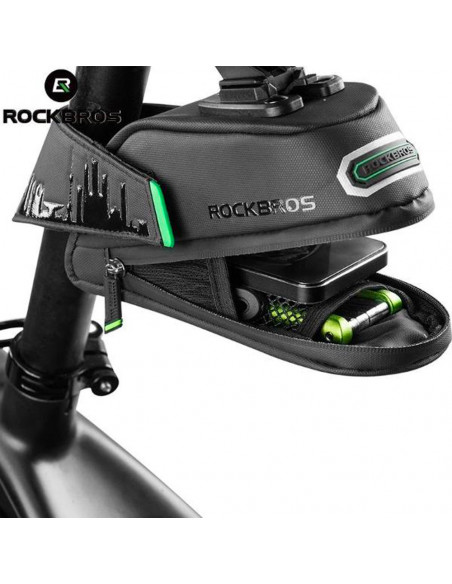 
Dviračio krepšys telefonui ir įrankiams po balneliu su greito atsegimo funkcija, juodas
