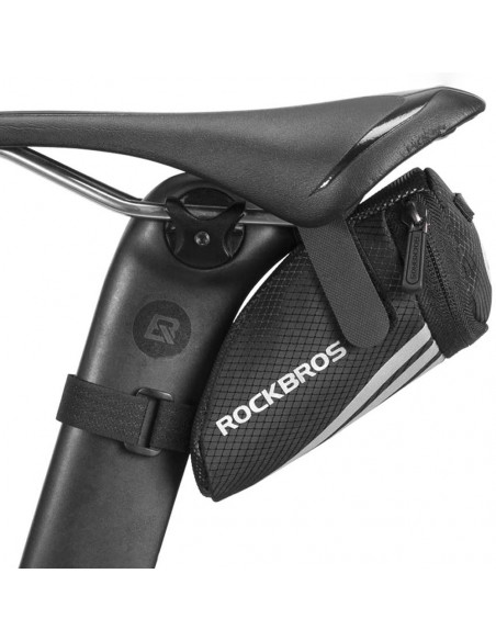 
Mažas 0,2 l dviračio krepšys smulkiems daiktams ir įrankiams po balneliu, juodas
