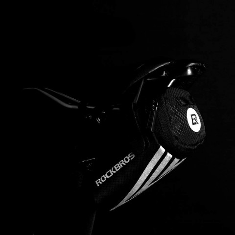 
Mažas 0,2 l dviračio krepšys smulkiems daiktams ir įrankiams po balneliu, juodas
