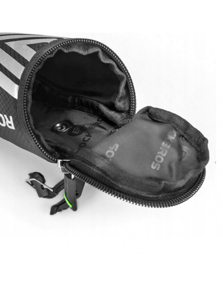 
Mažas 0,2 l dviračio krepšys smulkiems daiktams ir įrankiams po balneliu, juodas
