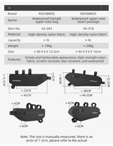 
Vandeniui atsparus dviračio krepšys su lipdukais, 3 l, juodas
