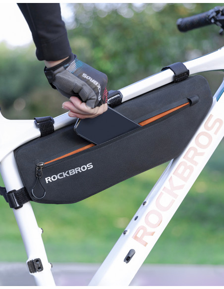 
Vandeniui atsparus dviračio krepšys su lipdukais, 3 l, juodas
