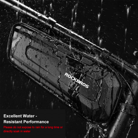 
Kietas, vandeniui atsparus, ant rėmo tvirtinamas dviračio krepšys 1,5 l, juodas
