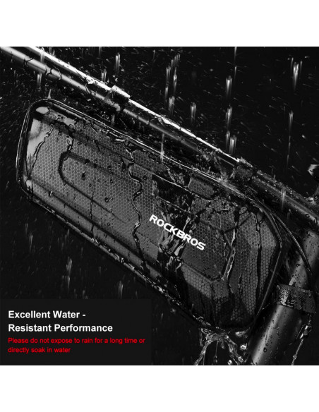 
Kietas, vandeniui atsparus, ant rėmo tvirtinamas dviračio krepšys 1,5 l, juodas
