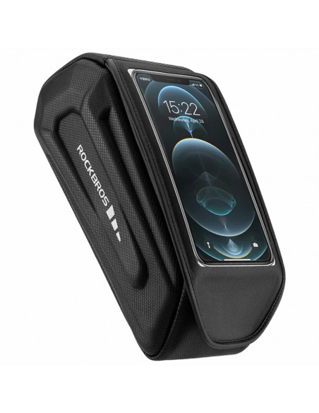 
Dviračio rėmo krepšys su telefono dėklu, atsparus vandeniui, juodas
