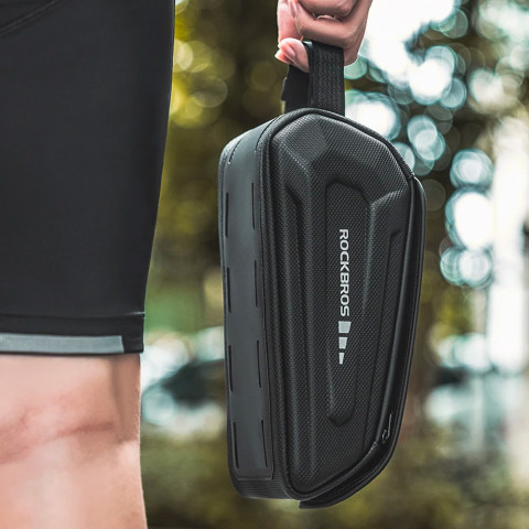 
Dviračio rėmo krepšys su telefono dėklu, atsparus vandeniui, juodas
